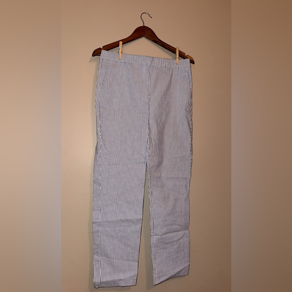 Carolina Belle Blue and White Striped Classic Straight-Leg